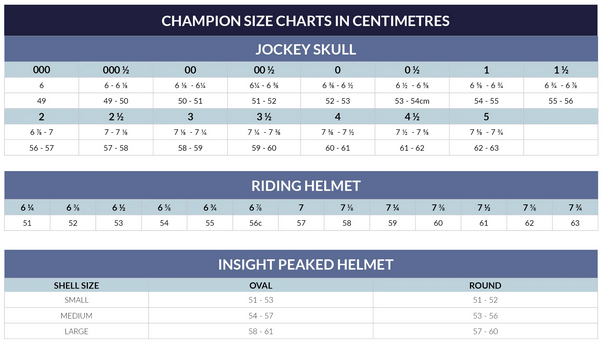 2026 Champion Helmets Size Chart  Size Chart